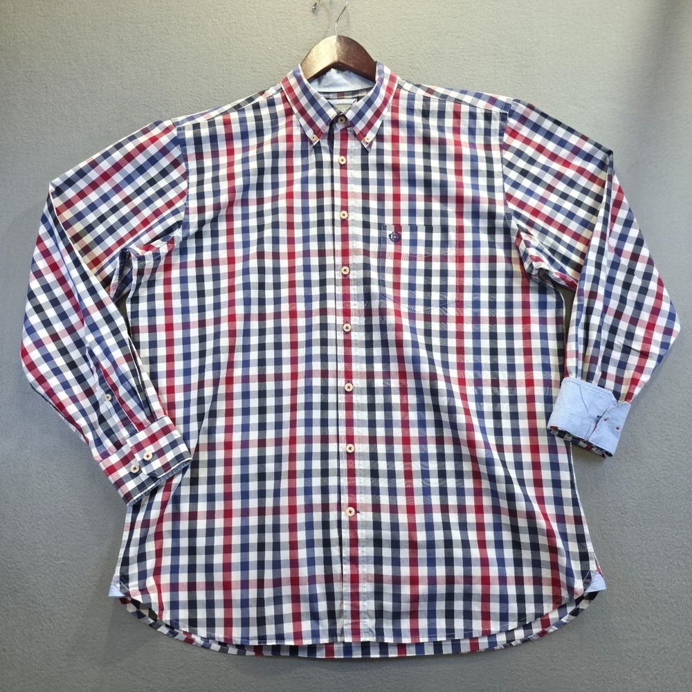 Bugatti Men's‎ Long Sleeve Button Up Flip Cuff Shirt Size XL